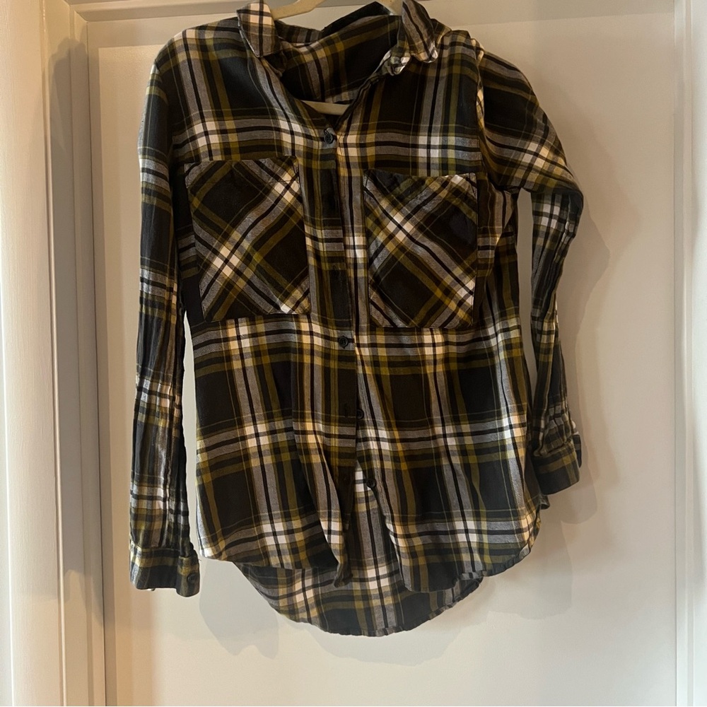 Topshop Black and Gold Flannel